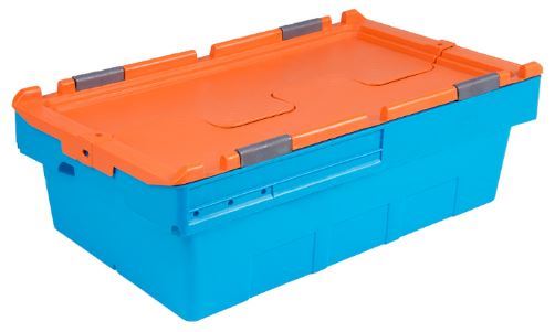 49x30x16 Nestable Container with Hinged Lid