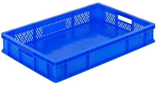 60x40x10 Perforated Side, Solid Base Plastic Crate